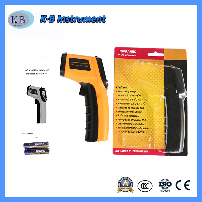Безконтактен индустриален цифров температурен измервателен уред за лазерен LCD дисплей Цифров термометър GM320 Инфрачервен термометър